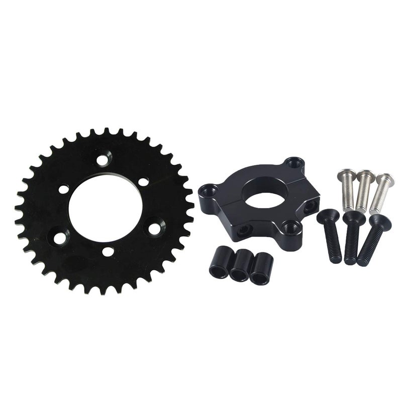 sthus CNC 36T Sprocket with 1.5" Adapter Fit 60cc 66cc 80cc Motorized Bicycle(Black) - Image 1